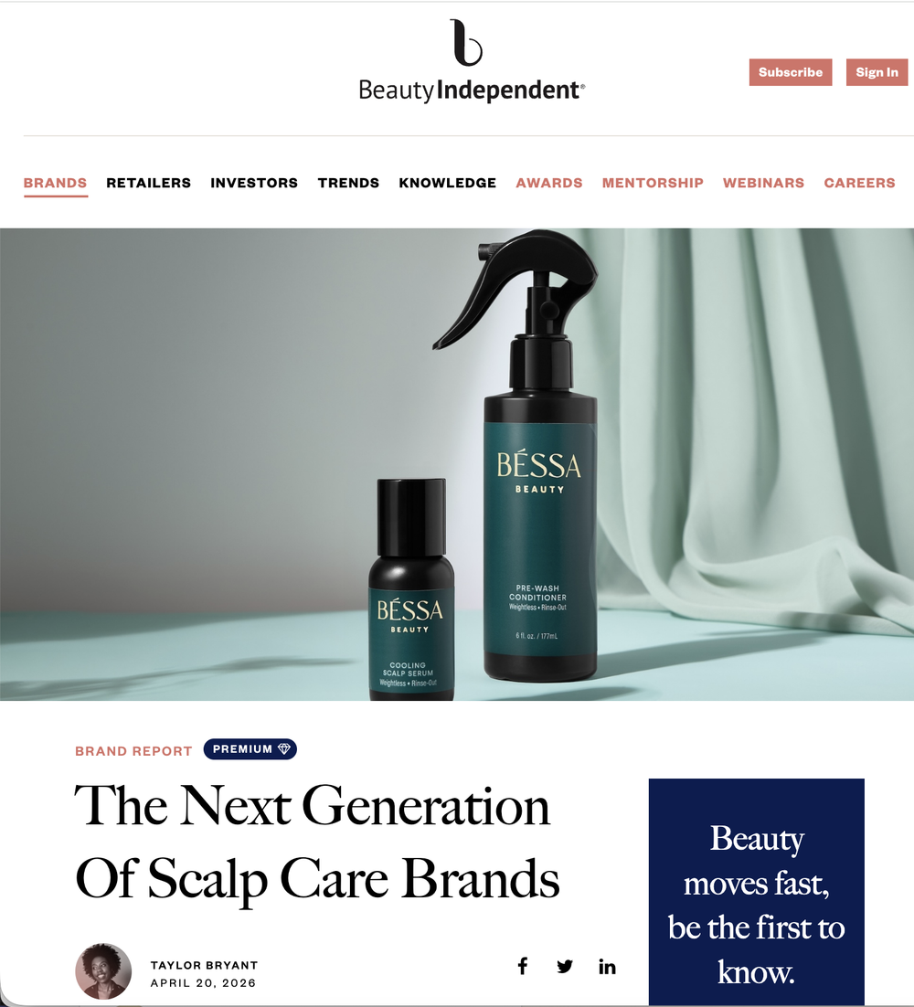 BÉSSA Beauty is listed as one of the new generation of scalp care brands