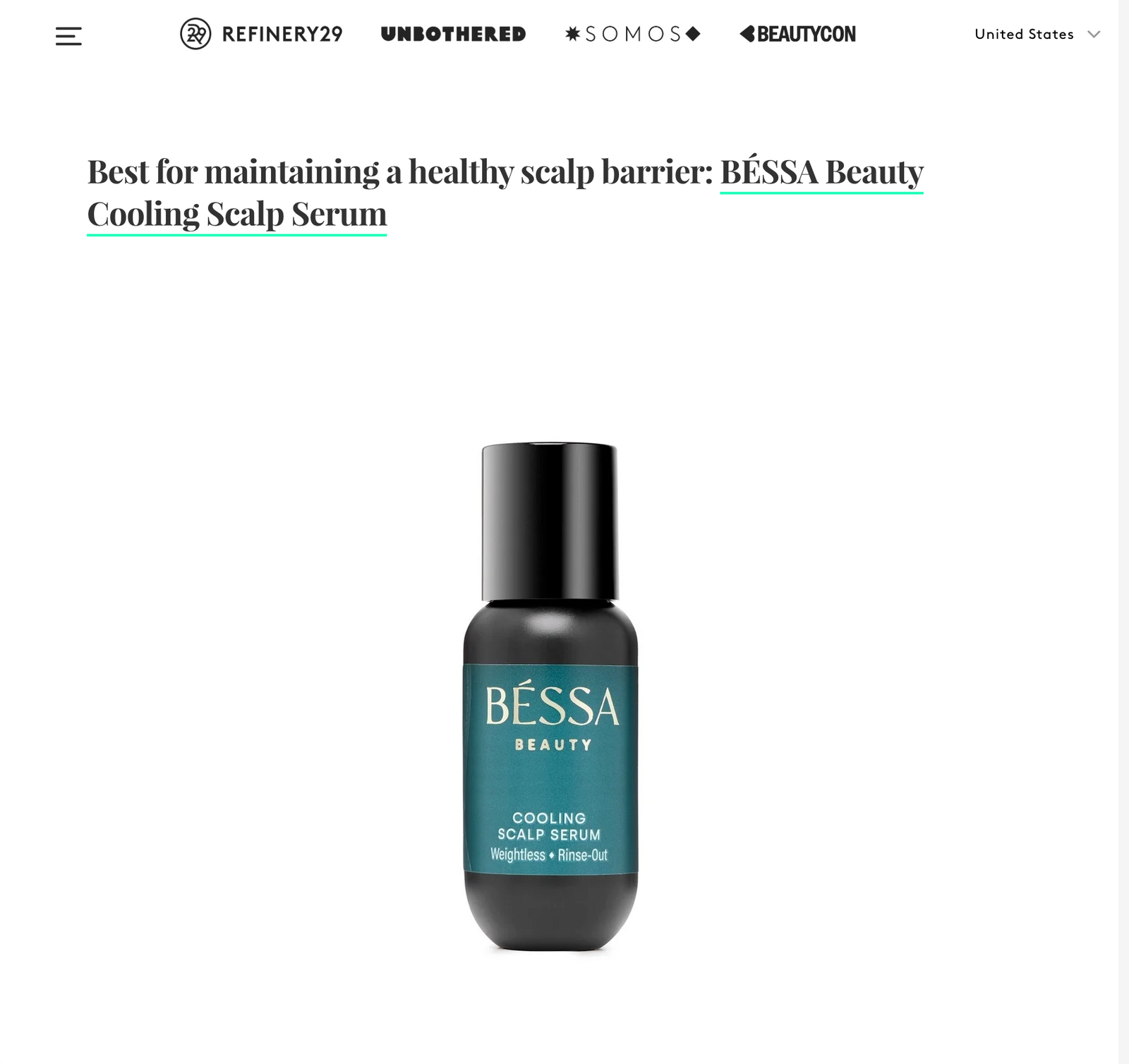 BÉSSA Beauty Cooling Scalp Serum voted by the experts as "one that actually works"